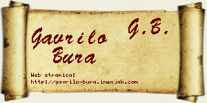 Gavrilo Bura vizit kartica